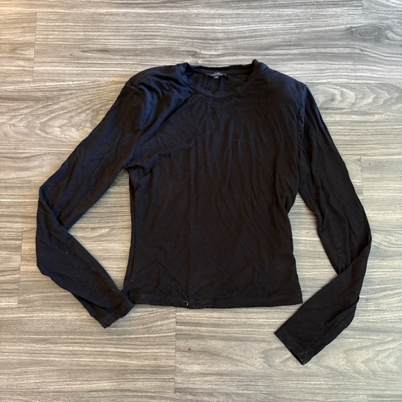 Dynamite Clothing Womens Fall Shoulder Pad Crewneck Long Sleeve Black Top XS - Picture 3 of 8